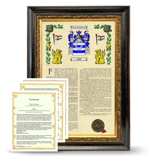 Guch Framed Armorial History and Symbolism - Heirloom