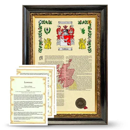 Guiliams Framed Armorial History and Symbolism - Heirloom