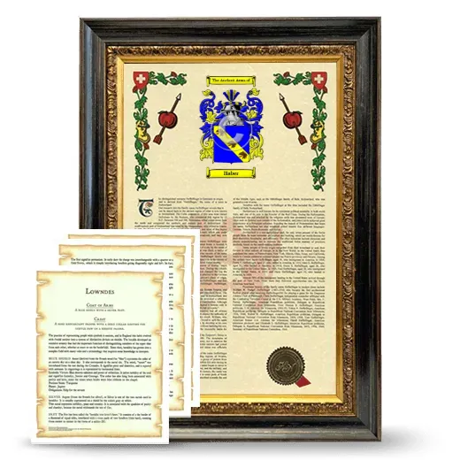 Haber Framed Armorial History and Symbolism - Heirloom