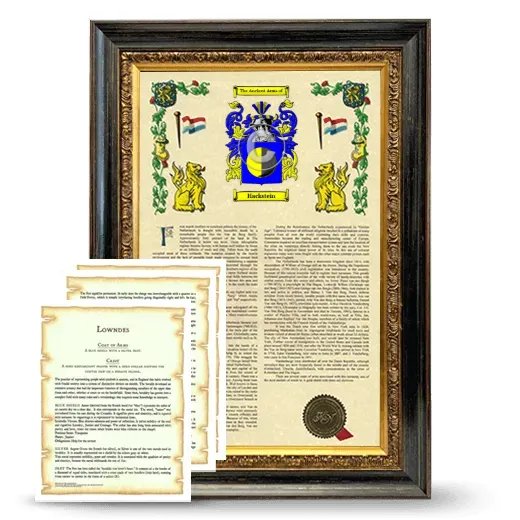 Hackstein Framed Armorial History and Symbolism - Heirloom