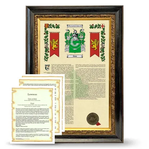 Ham Framed Armorial History and Symbolism - Heirloom