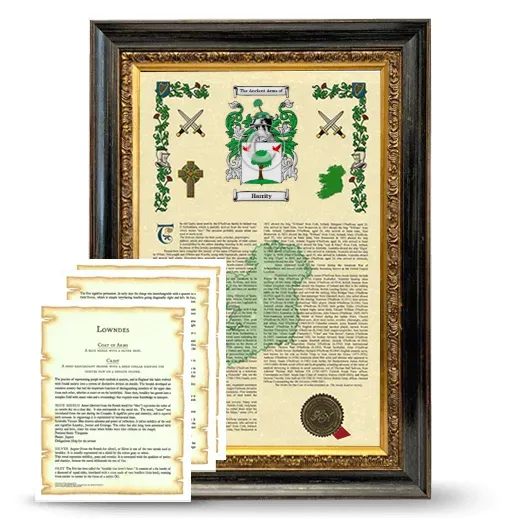 Harrity Framed Armorial History and Symbolism - Heirloom