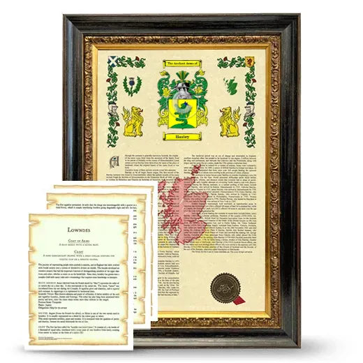 Hastey Framed Armorial History and Symbolism - Heirloom