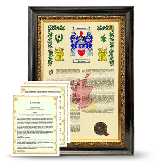 Hawson Framed Armorial History and Symbolism - Heirloom