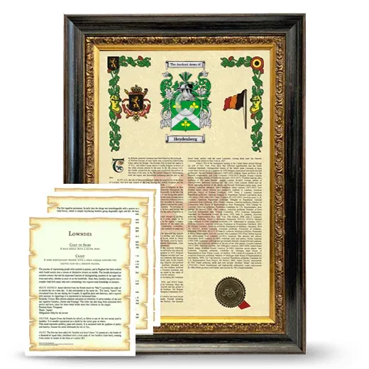 Heydenberg Framed Armorial History and Symbolism - Heirloom