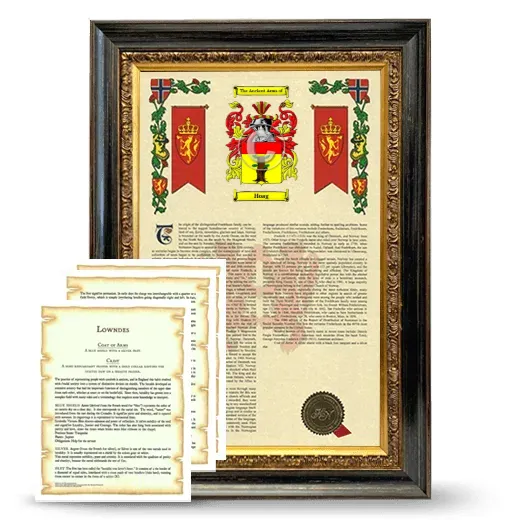 Hoag Framed Armorial History and Symbolism - Heirloom