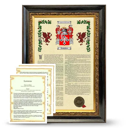 Humphres Framed Armorial History and Symbolism - Heirloom