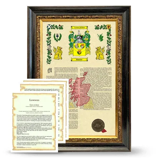 Hunter- Framed Armorial History and Symbolism - Heirloom