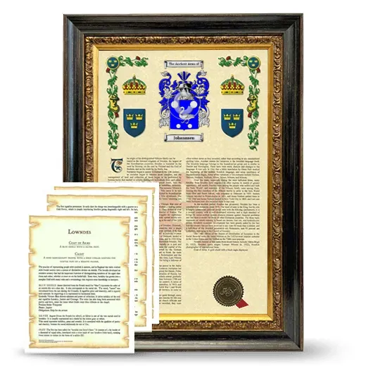 Johannsen Framed Armorial History and Symbolism - Heirloom