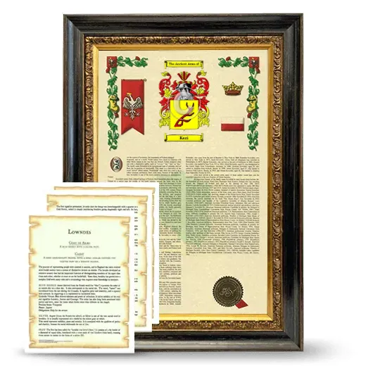 Kazi Framed Armorial History and Symbolism - Heirloom