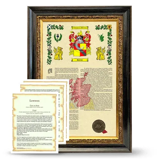 Keever Framed Armorial History and Symbolism - Heirloom