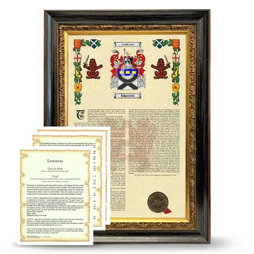 Kilpatrick Framed Armorial History and Symbolism - Heirloom