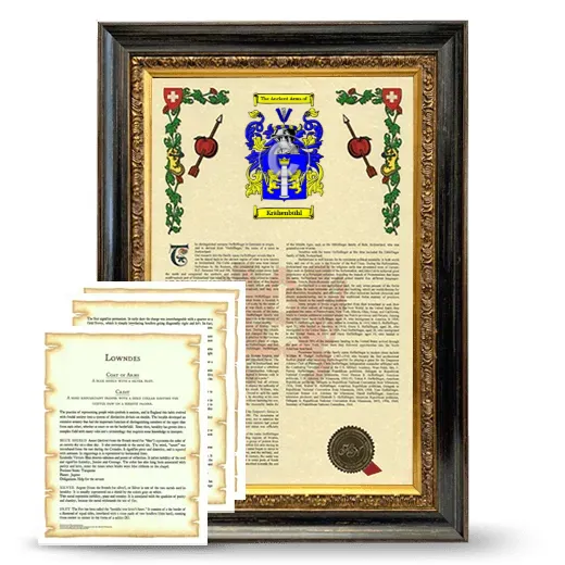 Krähenbühl Framed Armorial History and Symbolism - Heirloom