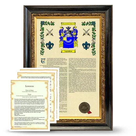 Lagendron Framed Armorial History and Symbolism - Heirloom
