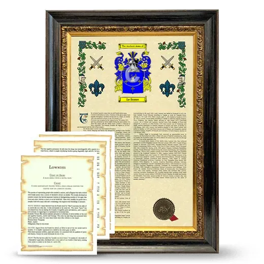 Le fesere Framed Armorial History and Symbolism - Heirloom