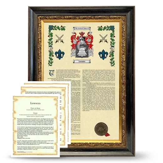 Lecosta Framed Armorial History and Symbolism - Heirloom
