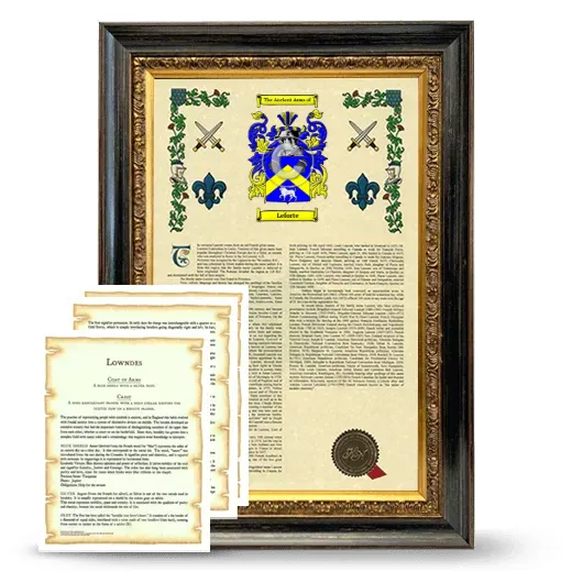 Leforte Framed Armorial History and Symbolism - Heirloom