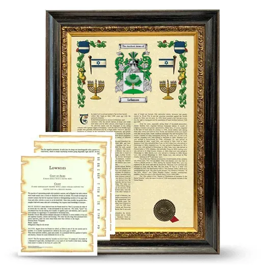 Lehman Framed Armorial History and Symbolism - Heirloom