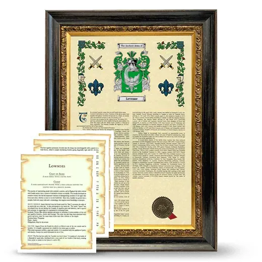 Levenne Framed Armorial History and Symbolism - Heirloom