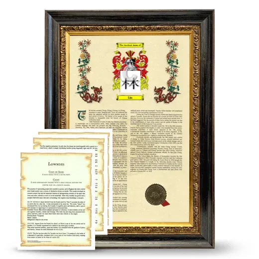 Lin Framed Armorial History and Symbolism - Heirloom