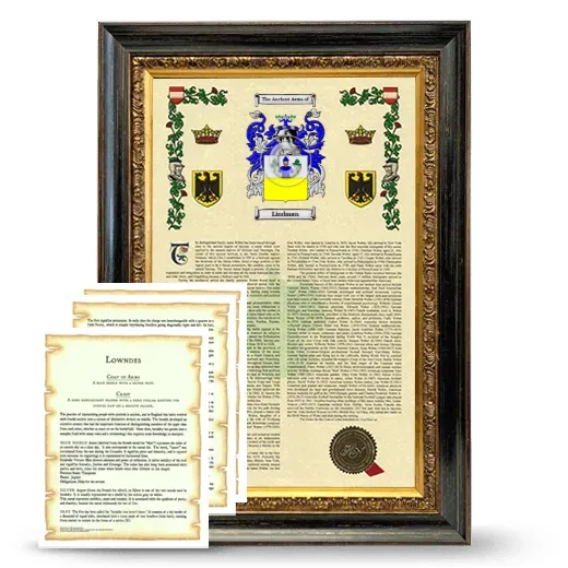 Lindman Framed Armorial History and Symbolism - Heirloom
