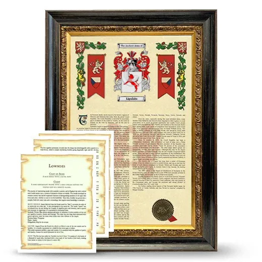 Lipshits Framed Armorial History and Symbolism - Heirloom