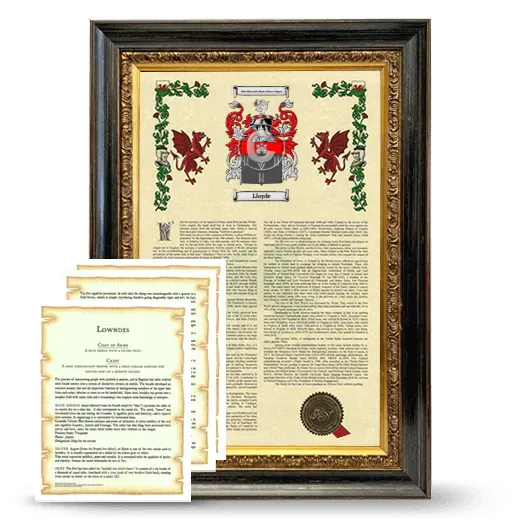 Lloyde Framed Armorial History and Symbolism - Heirloom