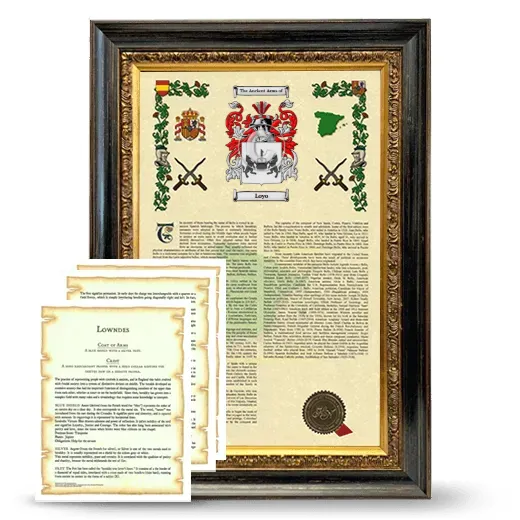 Loyo Framed Armorial History and Symbolism - Heirloom