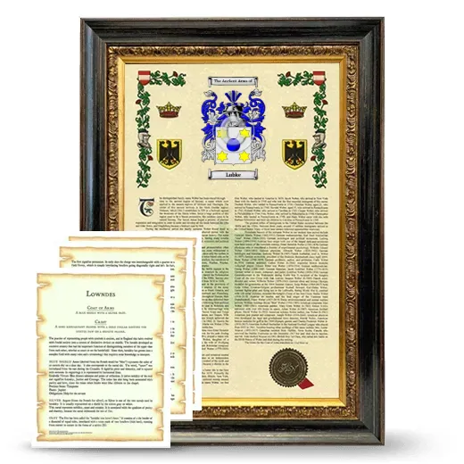 Lubke Framed Armorial History and Symbolism - Heirloom
