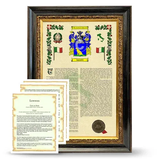 Luccetti Framed Armorial History and Symbolism - Heirloom