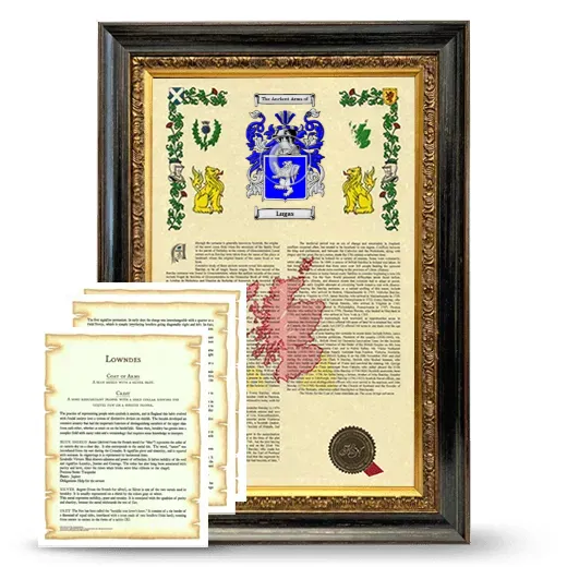 Lugas Framed Armorial History and Symbolism - Heirloom