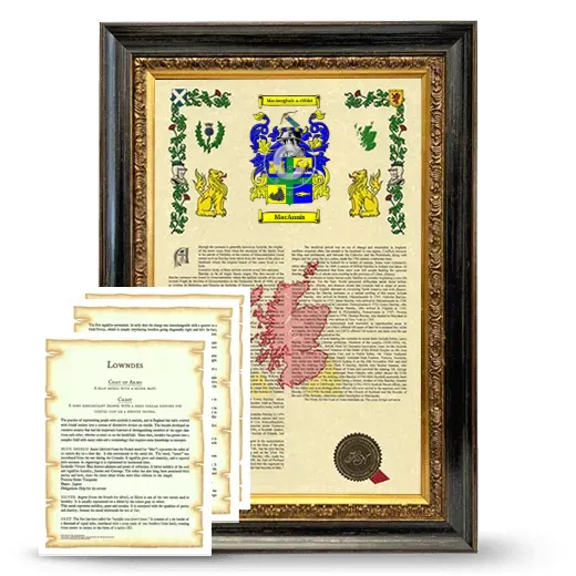 MacAnnis Framed Armorial History and Symbolism - Heirloom