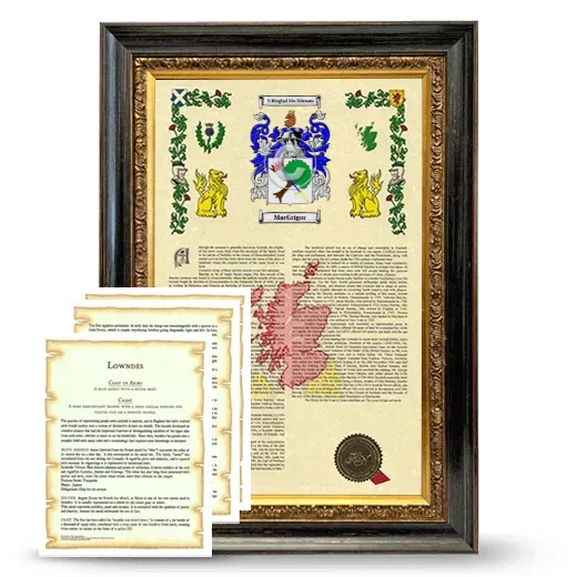 MacGrigor Framed Armorial History and Symbolism - Heirloom
