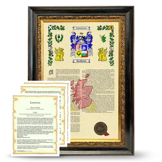MacIlbowie Framed Armorial History and Symbolism - Heirloom