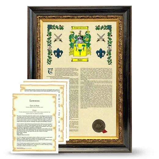 Malet Framed Armorial History and Symbolism - Heirloom