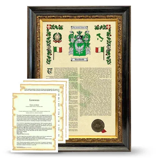 Marchitelli Framed Armorial History and Symbolism - Heirloom