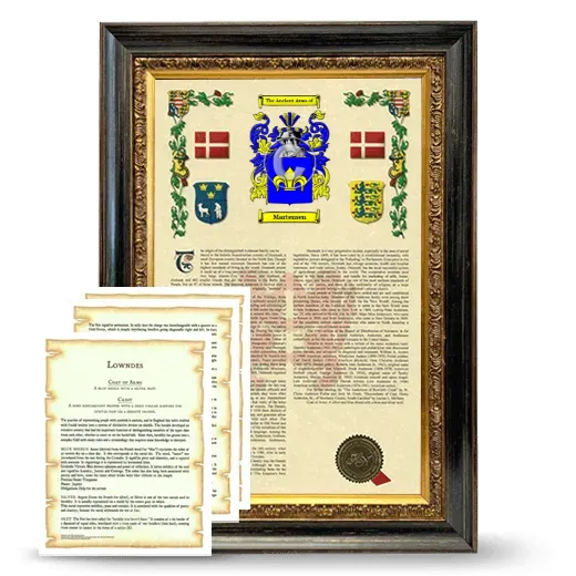 Martensen Framed Armorial History and Symbolism - Heirloom