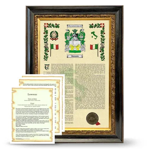 Massarin Framed Armorial History and Symbolism - Heirloom