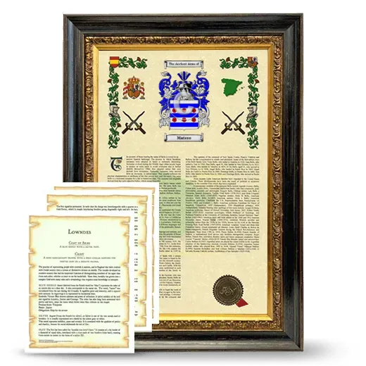 Matero Framed Armorial History and Symbolism - Heirloom