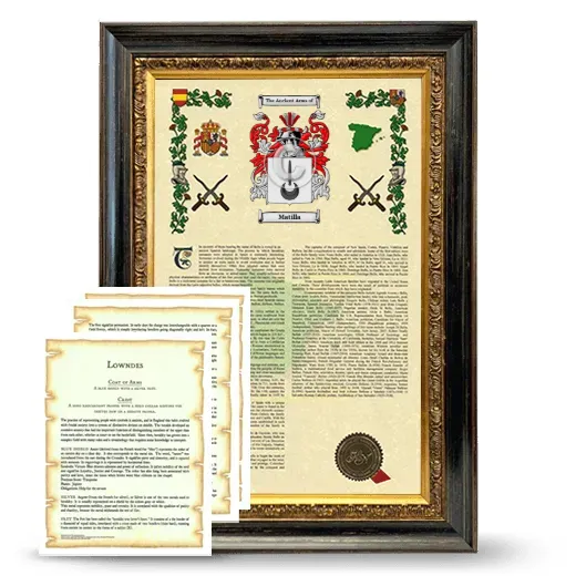 Matilla Framed Armorial History and Symbolism - Heirloom