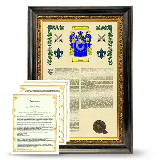 Matre Framed Armorial History and Symbolism - Heirloom