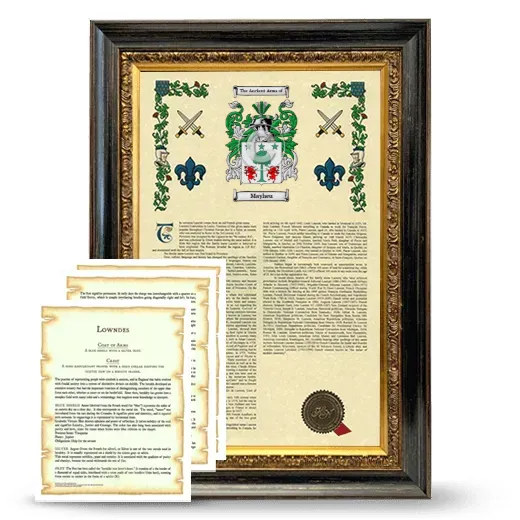 Mayheu Framed Armorial History and Symbolism - Heirloom