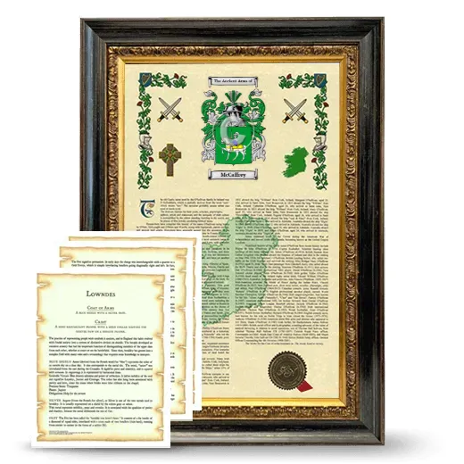 McCaffrey Framed Armorial History and Symbolism - Heirloom