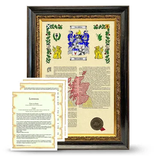 McCaulish Framed Armorial History and Symbolism - Heirloom