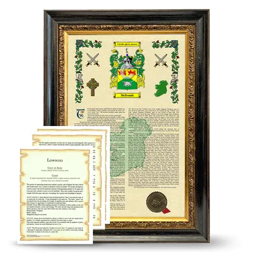 McDonah Framed Armorial History and Symbolism - Heirloom