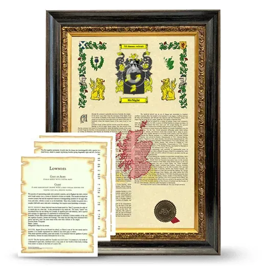 McNight Framed Armorial History and Symbolism - Heirloom