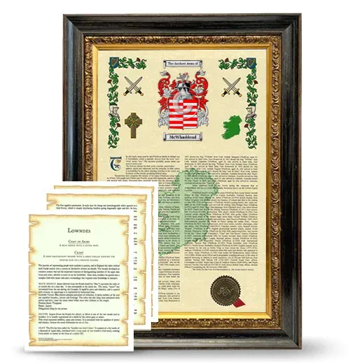 McWhaddend Framed Armorial History and Symbolism - Heirloom