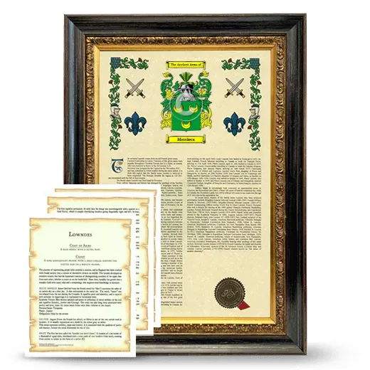 Mercieca Framed Armorial History and Symbolism - Heirloom