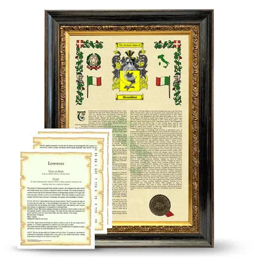 Monaldini Framed Armorial History and Symbolism - Heirloom