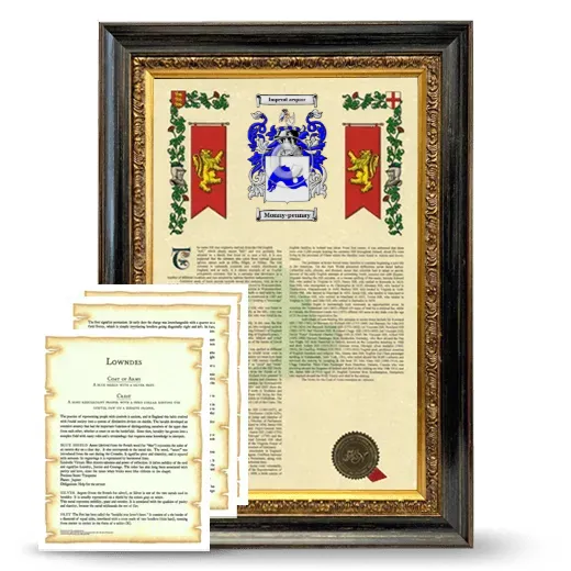 Monny-pennay Framed Armorial History and Symbolism - Heirloom